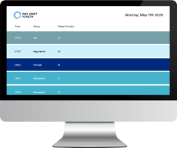 Big Board - real-time patient tracking system with lobby view