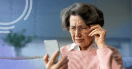 Patient completing a digital preoperative health history questionnaire on a smartphone at home